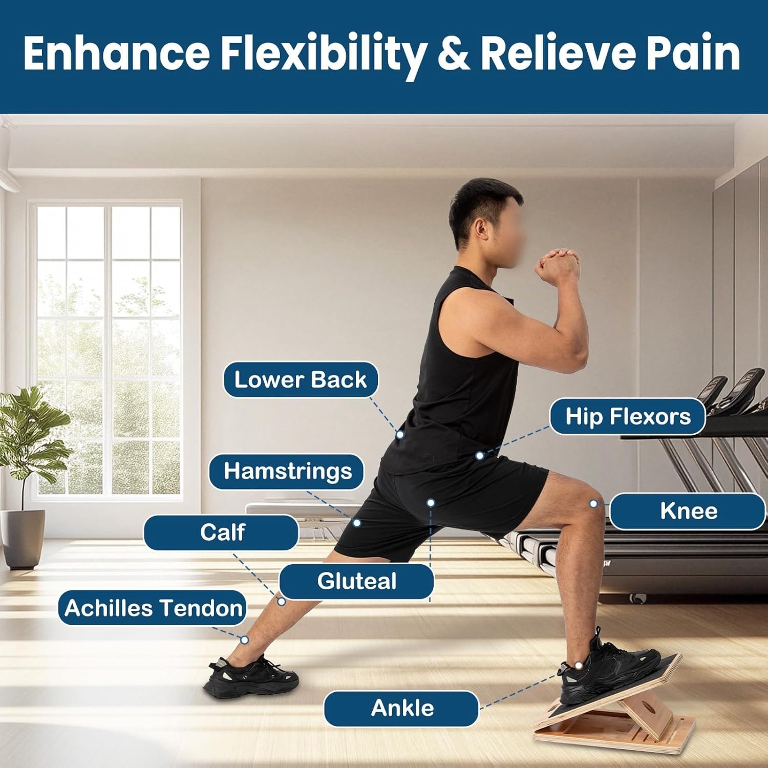 image:imageStrongTek 13 Wide Portable Wooden Slant Board 5Level Incline 1535 Lower Grip Handle Beginner amp Rehab Friendly NonSlip Surface for Calf Stretching Squats Physical Therapylarge