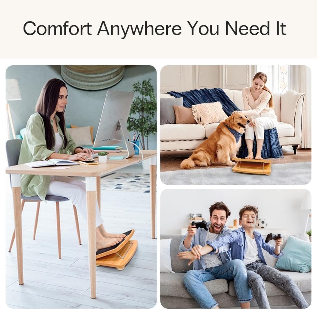 image:imageStrongTek Adjustable Wooden Foot Rest for Under Desk Ergonomic Office Footstool with 3 Height Levels Improves Posture amp Leg Circulation Comfortable Foot Support for Work amp Home