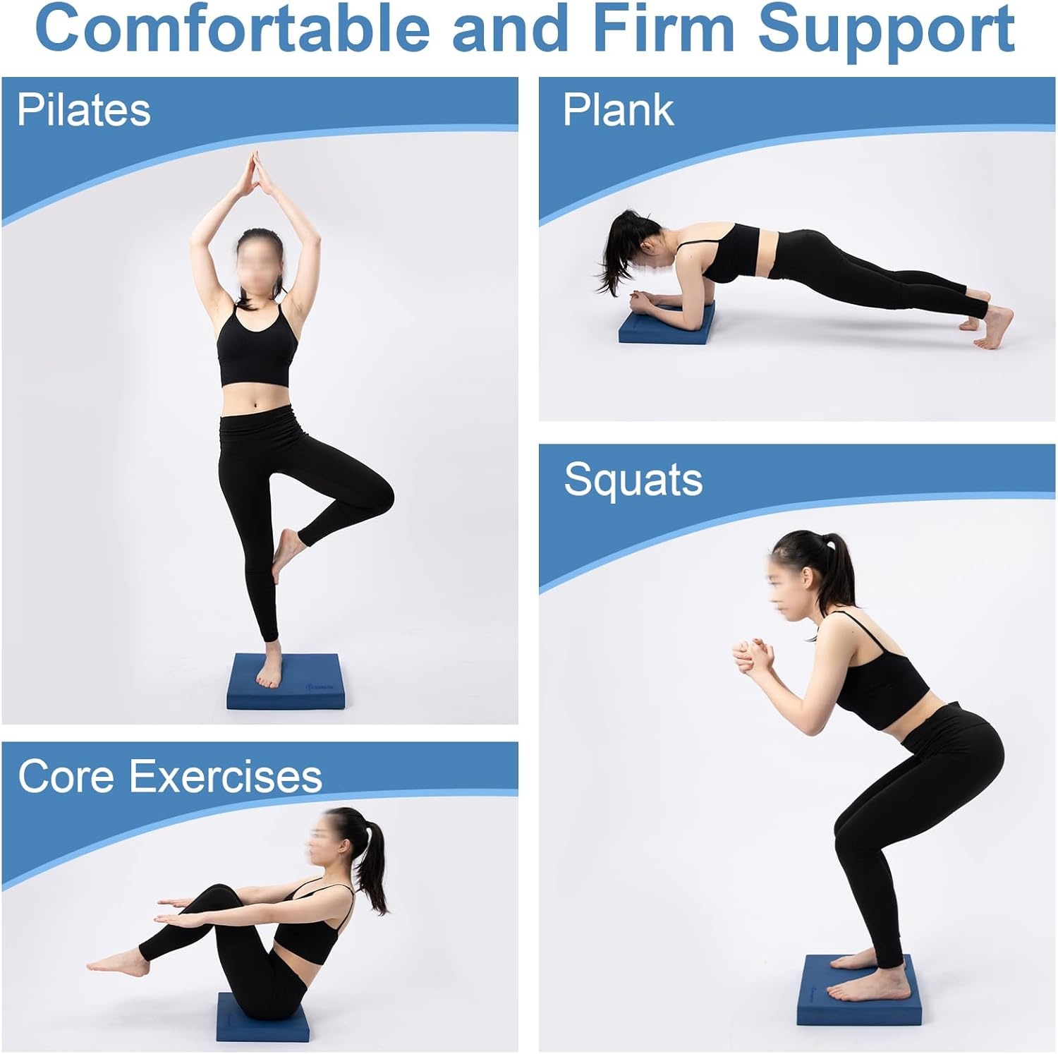 image:imageStrongTek Professional Foam Exercise Balance Pad 158 x 13 x 2 HighDensity TPE Foam Knee Pad NonSlip amp WaterResistant for Balance Training Physical Therapy Yoga and MoreBlue