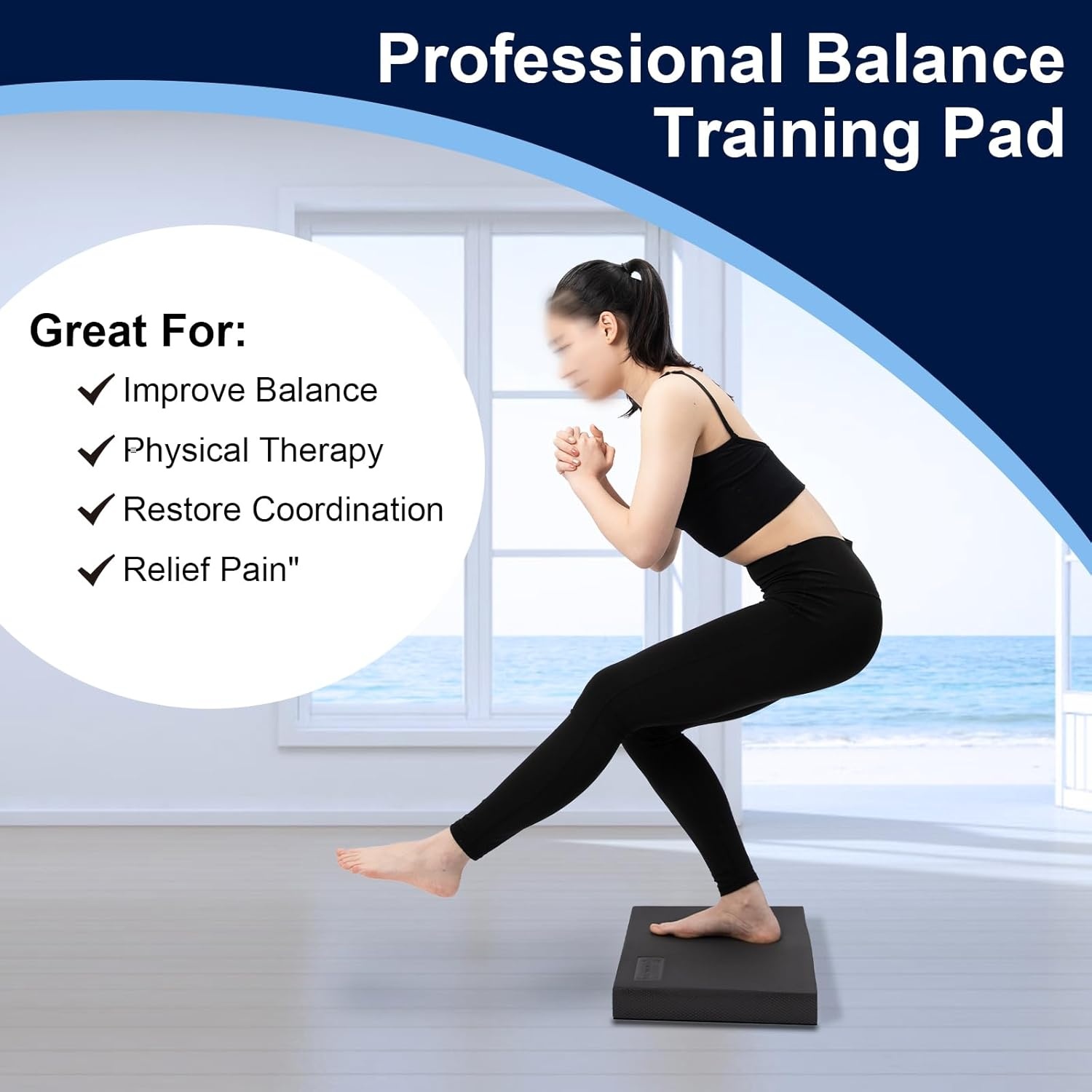 image:imageStrongTek Professional Foam Exercise Balance Pad 158 x 13 x 2 HighDensity TPE Foam Knee Pad NonSlip amp WaterResistant for Balance Training Physical Therapy Yoga and MoreGrey