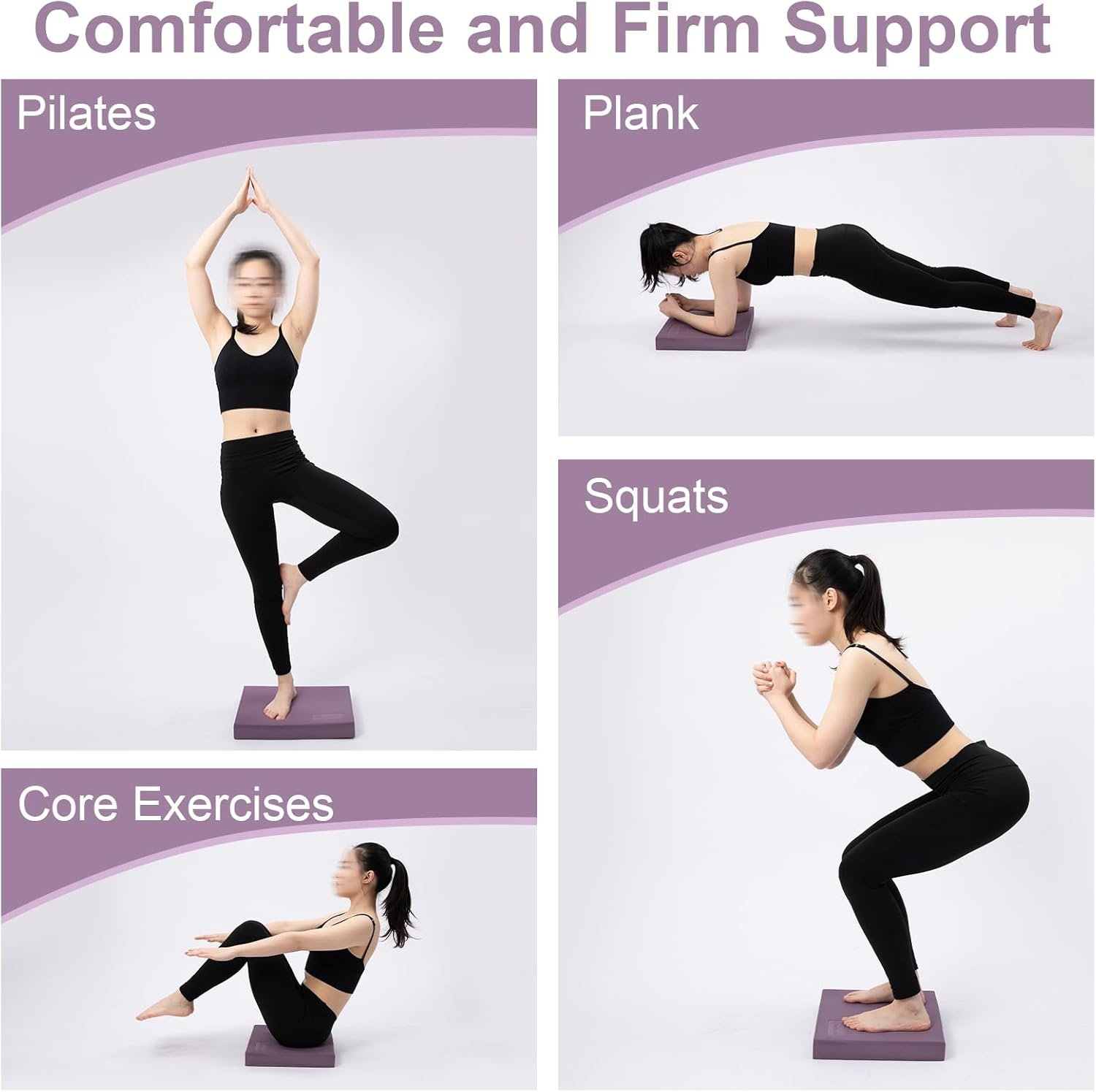 image:imageStrongTek Professional Foam Exercise Balance Pad 158 x 13 x 2 HighDensity TPE Foam Knee Pad NonSlip amp WaterResistant for Balance Training Physical Therapy Yoga and MorePurple