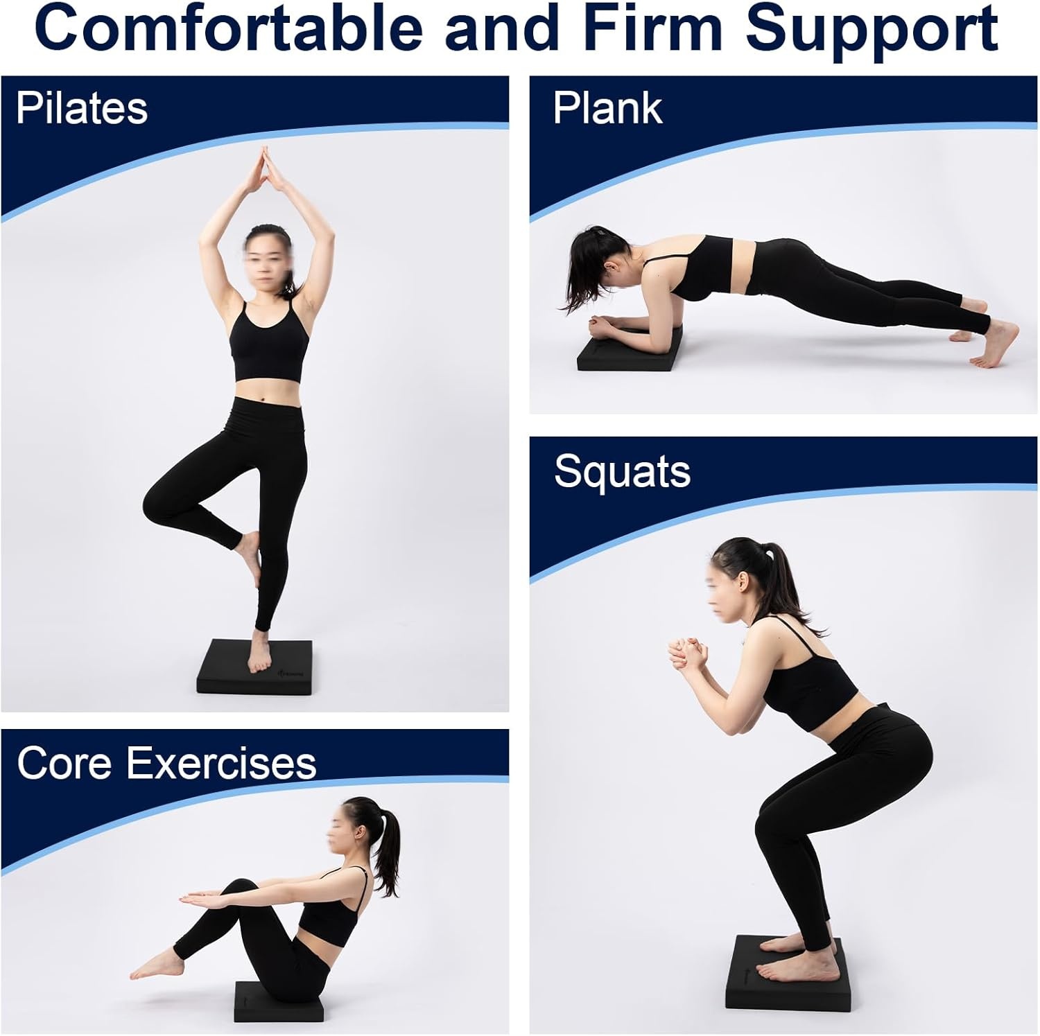 image:imageStrongTek Professional Foam Exercise Balance Pad 158 x 13 x 2 HighDensity TPE Foam Knee Pad NonSlip amp WaterResistant for Balance Training Physical Therapy Yoga and MoreBlack