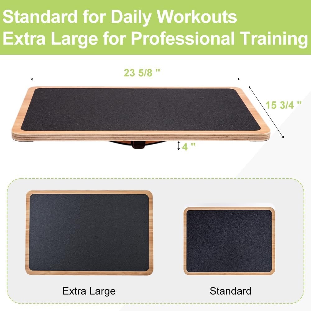 image:imageStrongTek Professional Wooden Balance Board Rocker Board Wood Standing Desk Accessory Balancing Board for Under Desk Anti Slip Roller Core Strength Stability Office Wobble BoardsExtra LargeAdvanced360 Rotation