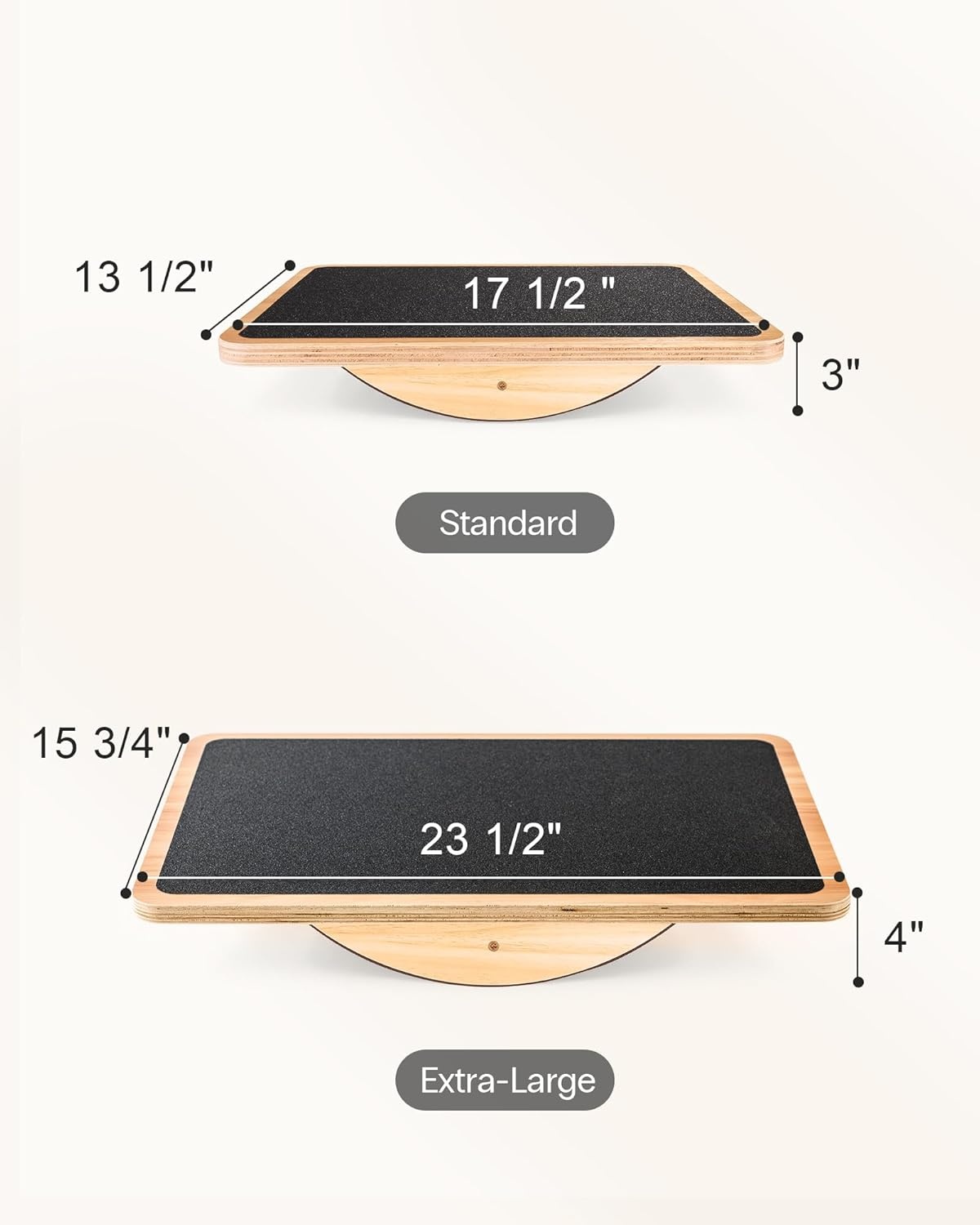 image:imageStrongTek Professional Wooden Balance Board Rocker Board Wood Standing Desk Accessory Balancing Board for Under Desk Anti Slip Roller Core Strength Stability Office Wobble BoardsExtra LargeBasic