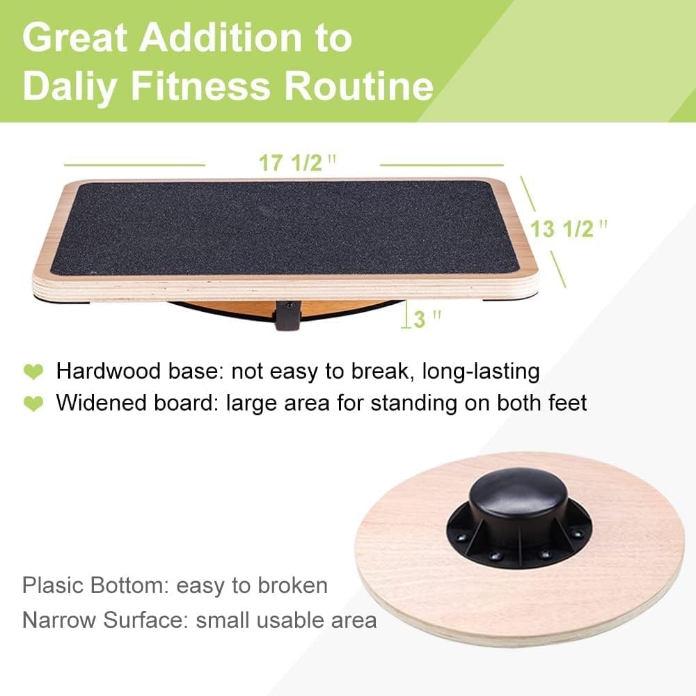 image:imageStrongTek Professional Wooden Balance Board Rocker Board Wood Standing Desk Accessory Balancing Board for Under Desk Anti Slip Roller Core Strength Stability Office Wobble BoardsStandardAdvanced360 Rotation