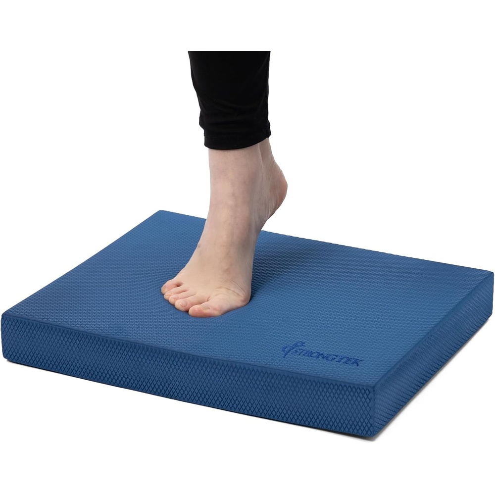 image:imageStrongTek Professional Foam Exercise Balance Pad 158 x 13 x 2 HighDensity TPE Foam Knee Pad NonSlip amp WaterResistant for Balance Training Physical Therapy Yoga and MoreBlue
