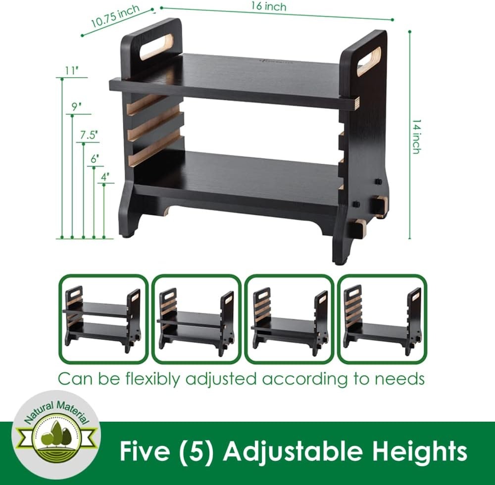 image:imageStrongTek Adjustable Piano Footrest for Kids Durable Plywood 5 Height Levels NonSlip Base Secure Foot Platform for Piano or Harp Lessons Recitals amp Daily Practice