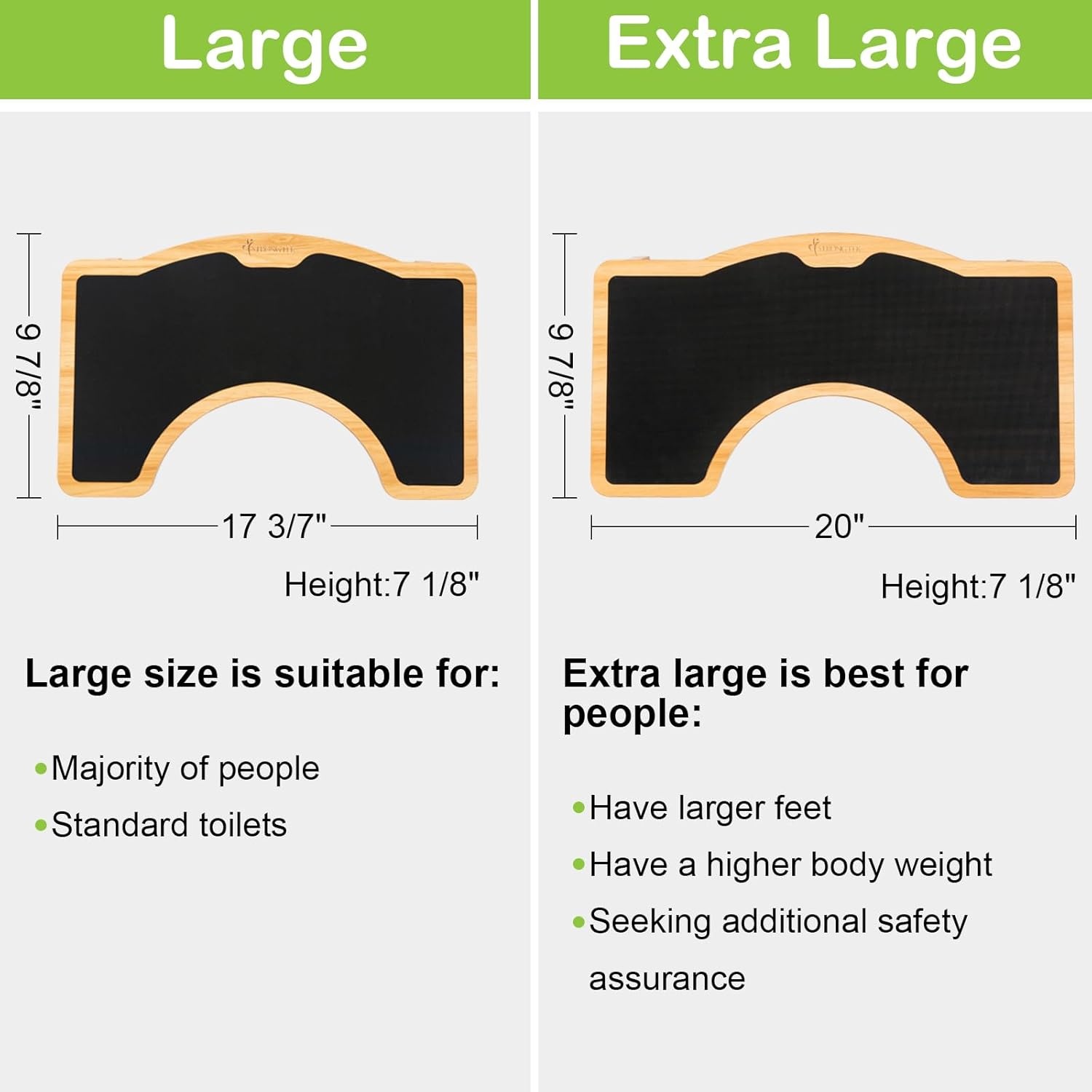 image:imageStrongTek Enhanced Squatting Toilet Stool Wooden Potty Stool for Bathroom ExtraThick Wood Sturdy 350 lbs Capacity Comfortable Toilet Stool for Kids Adults amp SeniorsNaturallarger