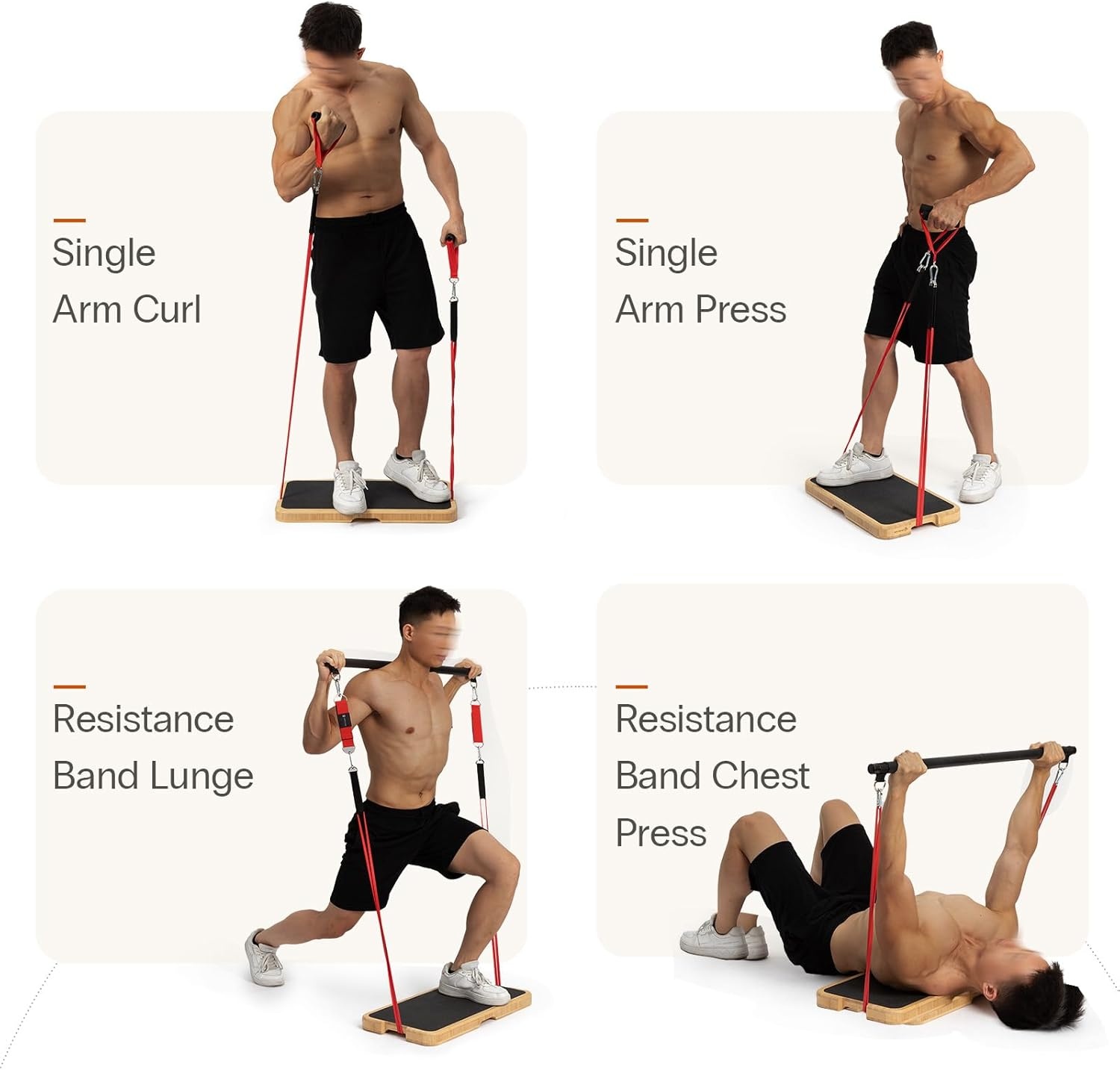 image:imageStrongTek Resistance Band Training Platform HeavyDuty BambooWood Board for Safe amp Stable Resistance Workouts NonSlip 1000 lbs Capacity for Arms Shoulders Core Back amp Legsbamboo
