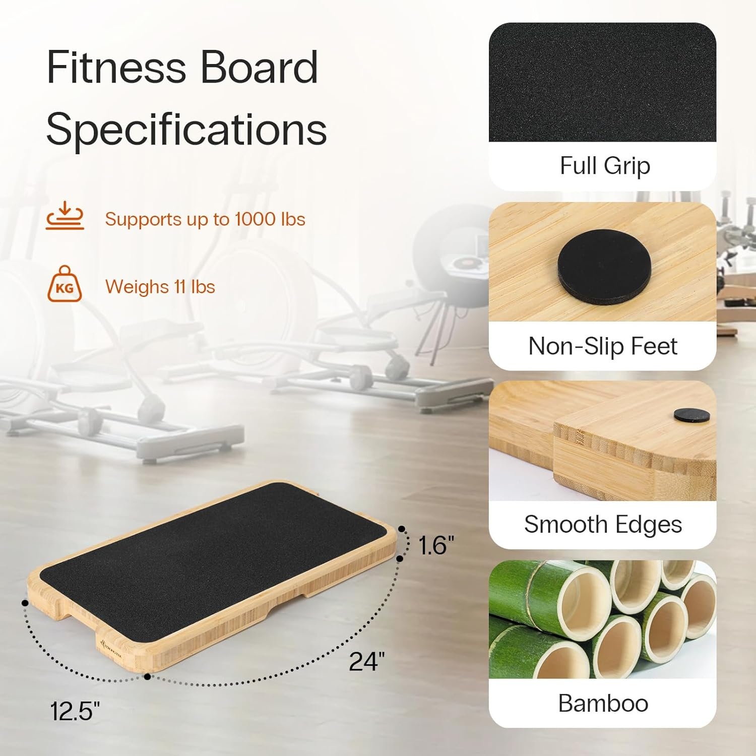 image:imageStrongTek Resistance Band Training Platform HeavyDuty BambooWood Board for Safe amp Stable Resistance Workouts NonSlip 1000 lbs Capacity for Arms Shoulders Core Back amp Legsbamboo