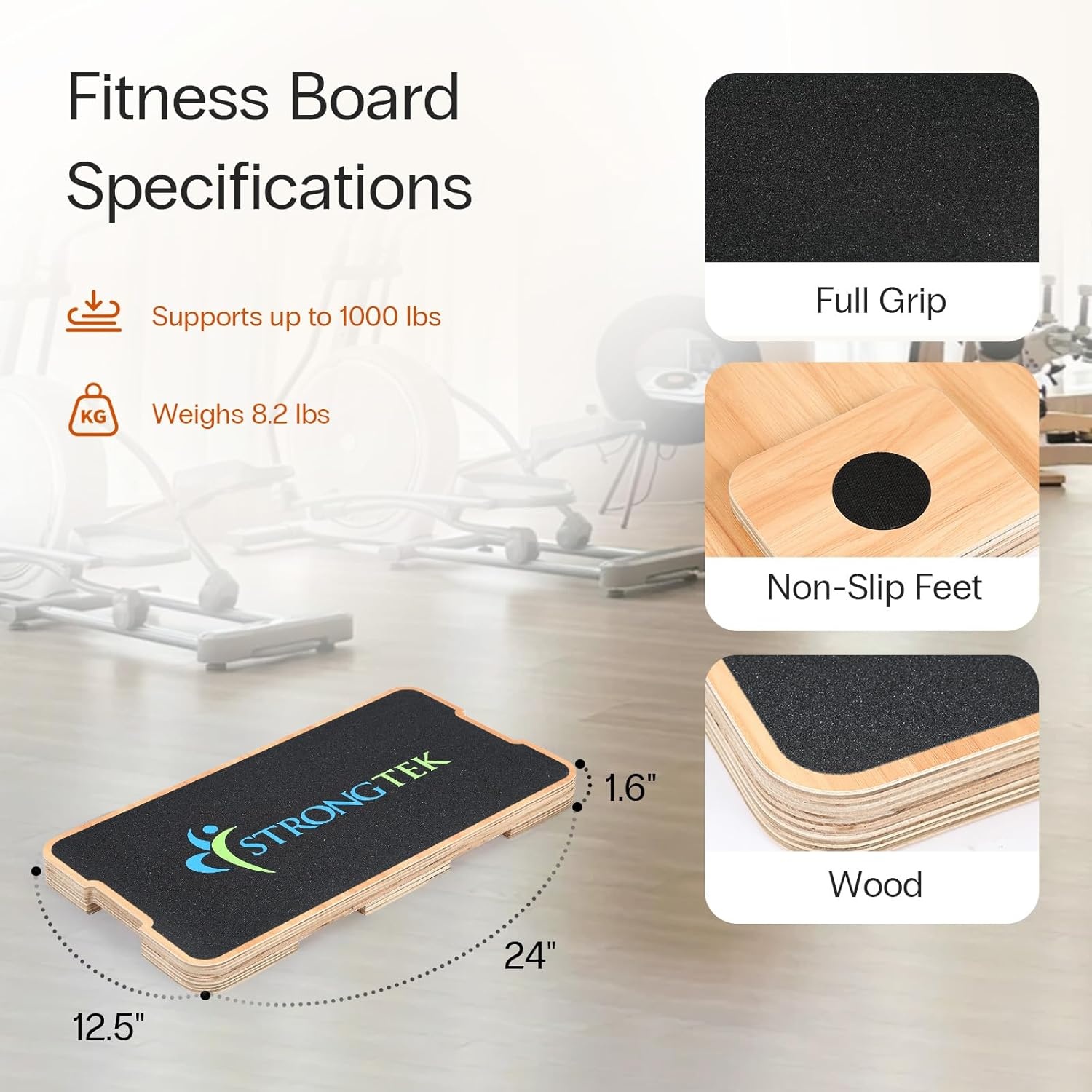 image:imageStrongTek Resistance Band Training Platform HeavyDuty BambooWood Board for Safe amp Stable Resistance Workouts NonSlip 1000 lbs Capacity for Arms Shoulders Core Back amp Legswood