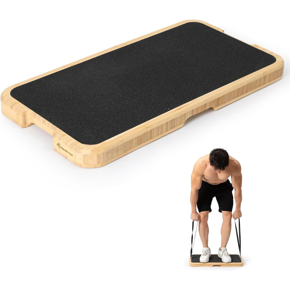 image:imageStrongTek Resistance Band Training Platform HeavyDuty BambooWood Board for Safe amp Stable Resistance Workouts NonSlip 1000 lbs Capacity for Arms Shoulders Core Back amp Legsbamboo
