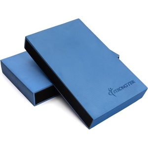 image:imageStrongTek 2in1 NonSlip Balance Pad  HighDensity Foam Cushion Supportive Exercise Mat amp Knee Pad for Core Training Yoga Pilates Physical Therapy Stability Training Stretching and RehabXLBLUE