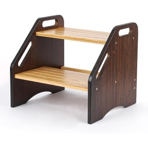 image:imageStrongTek Bamboo Kids Step Stool with Handles 15 Wide NonSlip Steps 350 lb Capacity Portable 2Step Wooden Footstool Easy to Assemble amp Clean Ideal for Bathroom Kitchen Sink amp Toilet