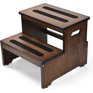 image:imageStrongTek Bed Step Stool for High Beds Large Bamboo 2Step Stool for Adults amp Seniors 400 lbs HeavyDuty NonSlip Steps Stable amp Durable Wood Step for Bedroom or BathroomDark Brown