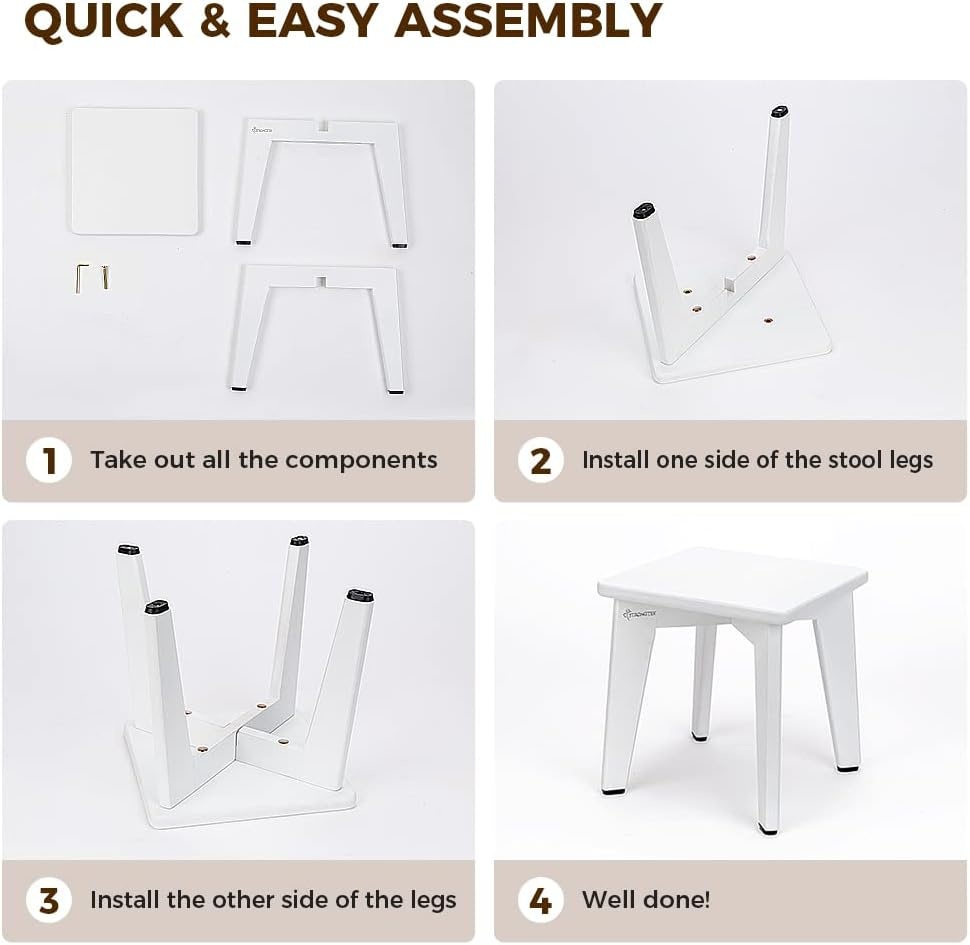 image:imageStrongTek Bamboo Step Stool for Kids and Adults Natural Material Sturdy and Versatile Short Foot Stool for Bathroom Kitchen Bedroom Compact 10inch Small Wood Stool Plant Stand BlackWhite