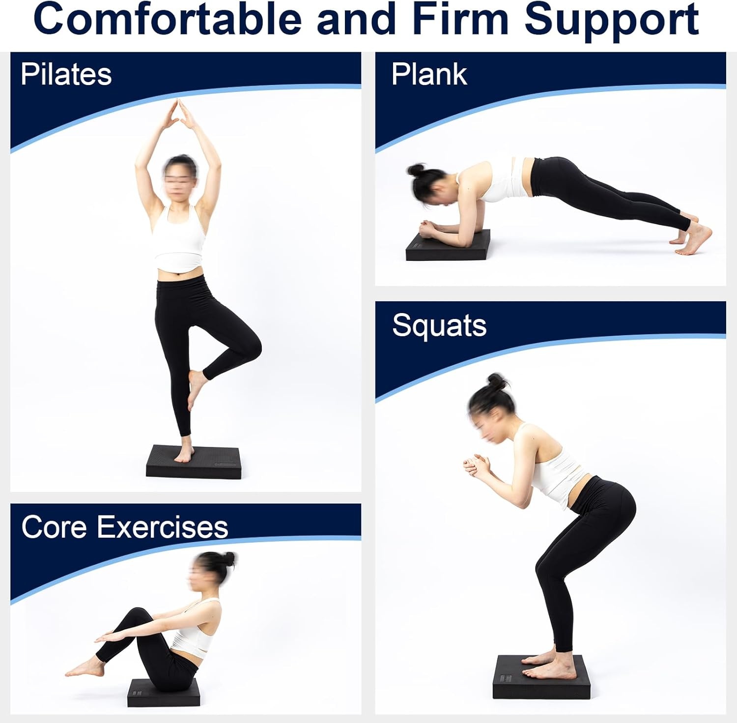 image:imageStrongTek Extra Wide Foam Balance Pad for Physical Therapy 19 X 158 X 24 HighDensity TPE Foam Pad for Exercise Enhanced Stability Core Strength NonSlip amp WaterResistant for Fitness YogaBlackSet of 2