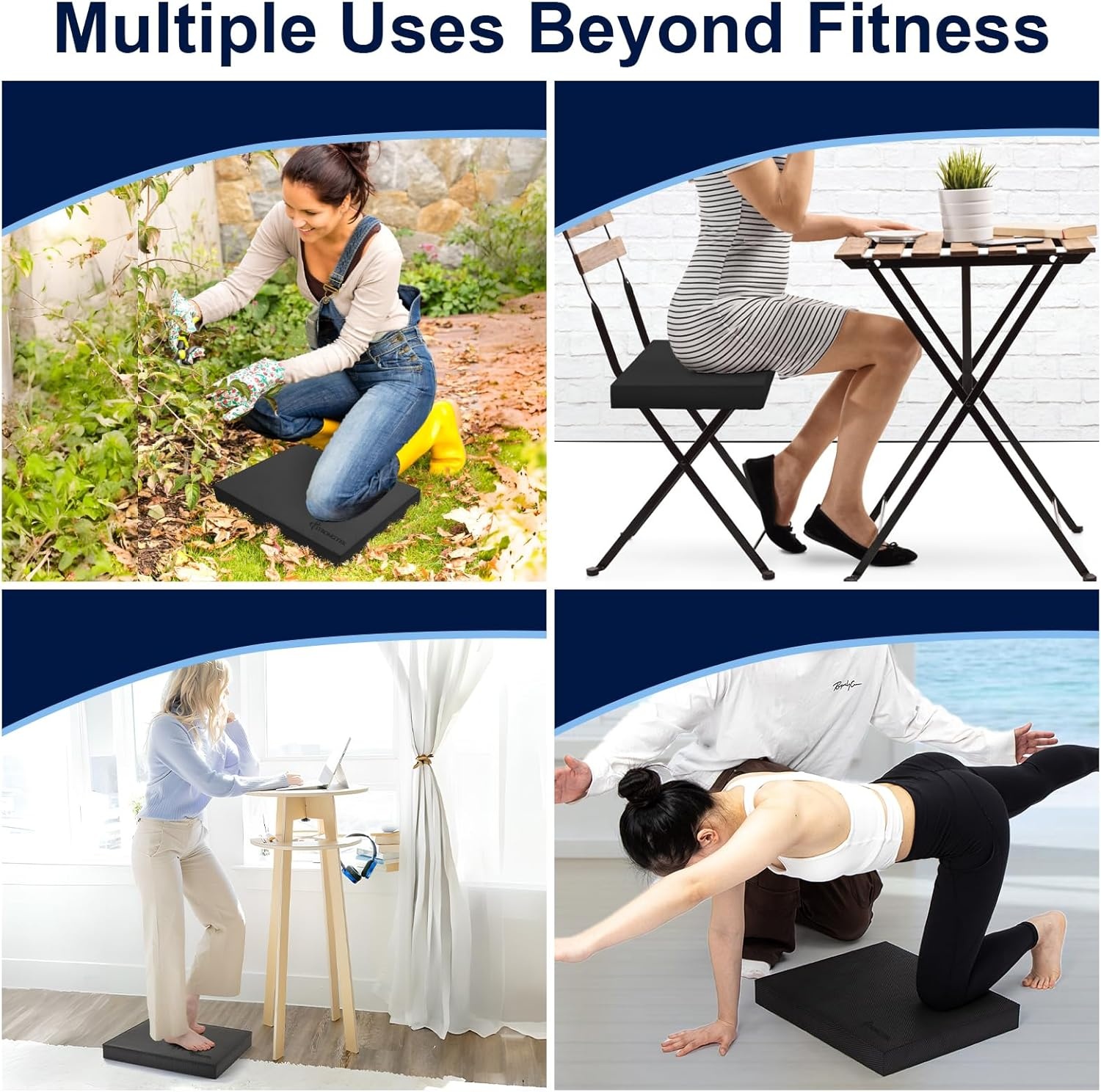 image:imageStrongTek Extra Wide Foam Balance Pad for Physical Therapy 19 X 158 X 24 HighDensity TPE Foam Pad for Exercise Enhanced Stability Core Strength NonSlip amp WaterResistant for Fitness YogaBlack