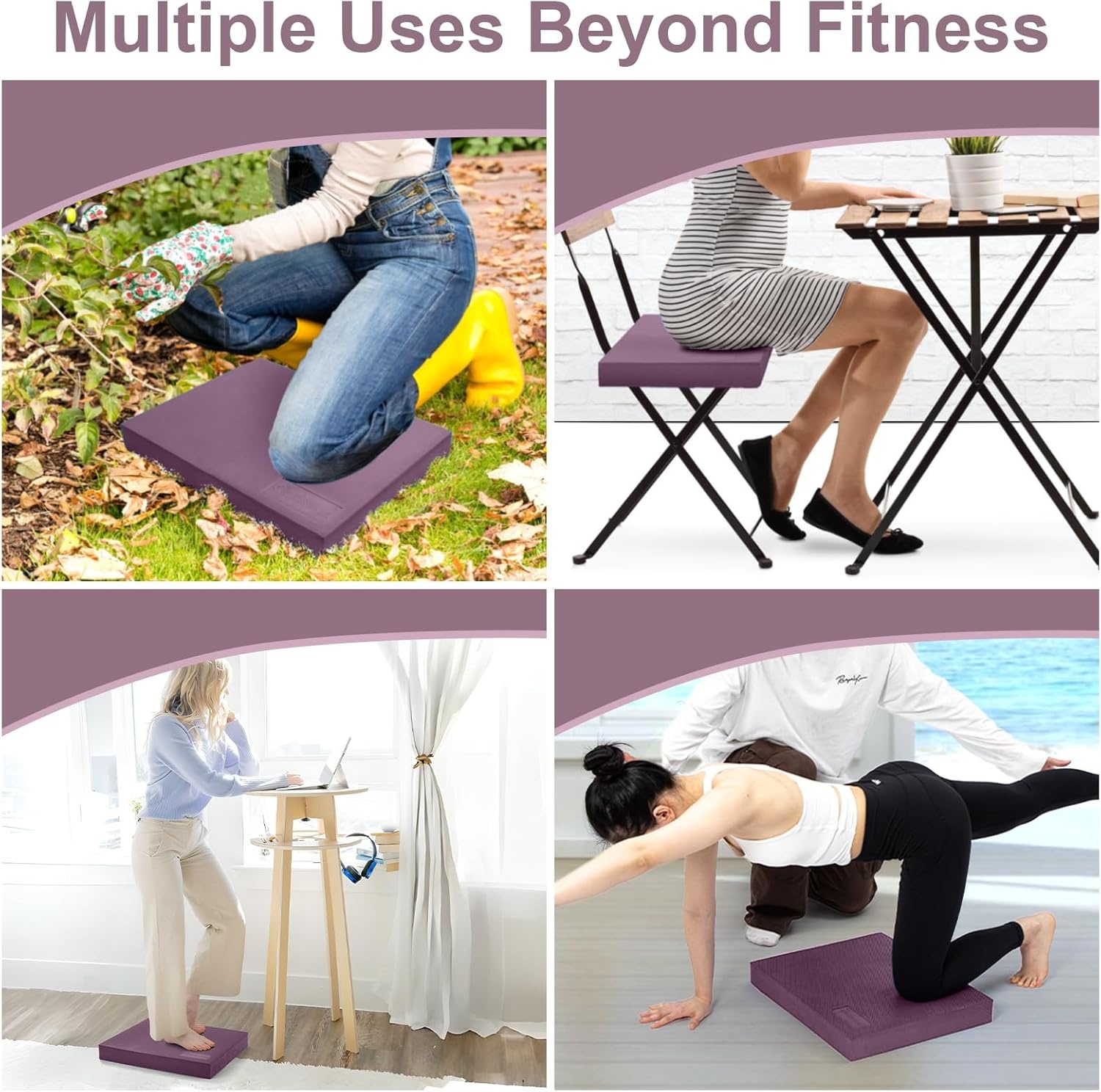 image:imageStrongTek Extra Wide Foam Balance Pad for Physical Therapy 19 X 158 X 24 HighDensity TPE Foam Pad for Exercise Enhanced Stability Core Strength NonSlip amp WaterResistant for Fitness YogaPurple
