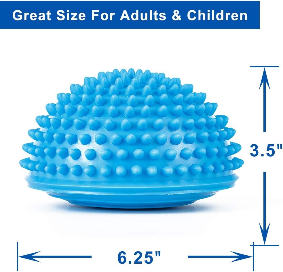 image:imageStrongTek Hedgehog Balance Pods with Hand Pump Stability Balance Trainer Dots Plus Large Balance Pad Core Body Balancing Inflatable Stepping Pads Sensory Wiggle Seats for Kids Set of 5Neutral