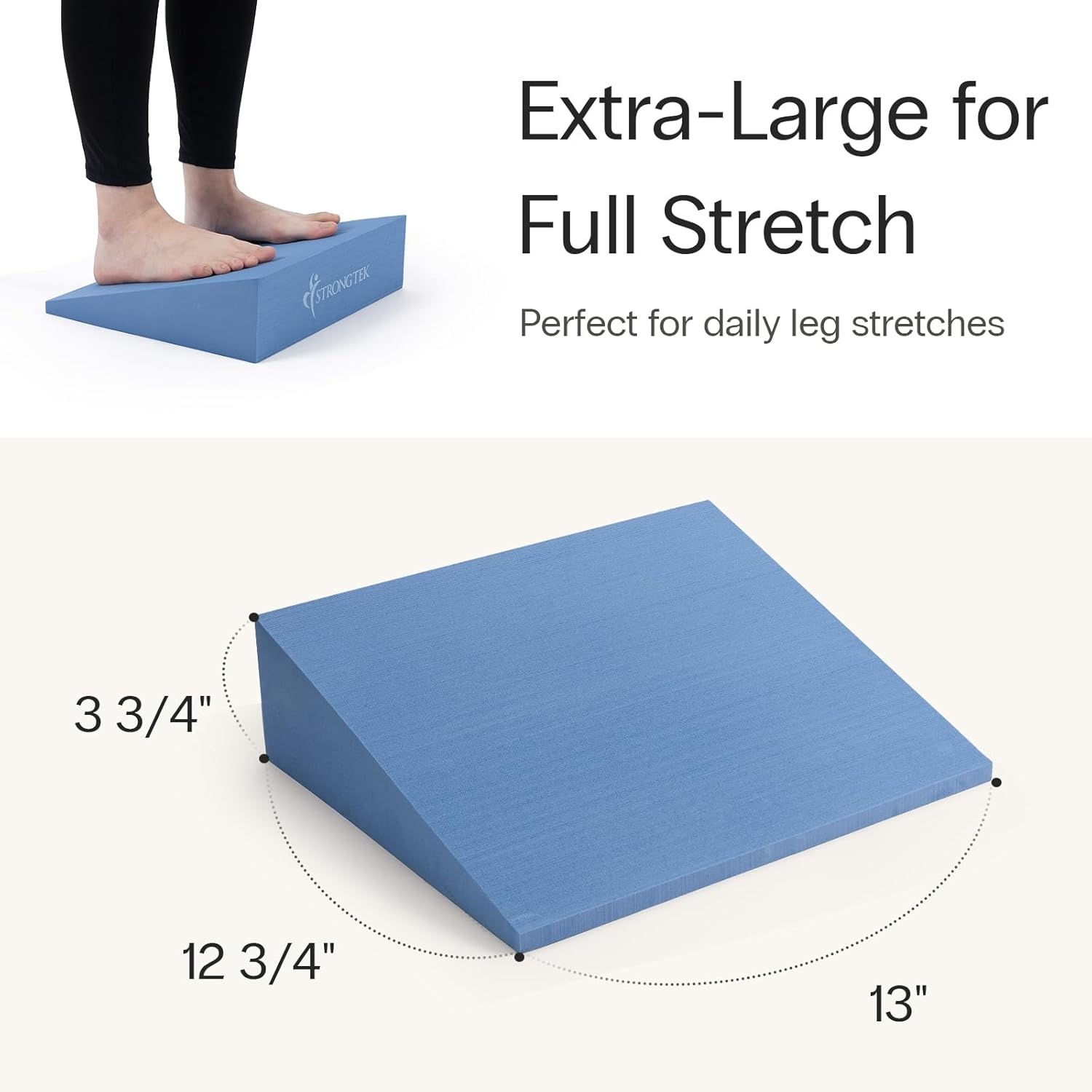 image:imageStrongTek XL Foam Yoga Wedge Blocks Black Set of 2 165 Incline 13 1275 375 for Yoga Stretching Squats amp Physical TherapyBlue