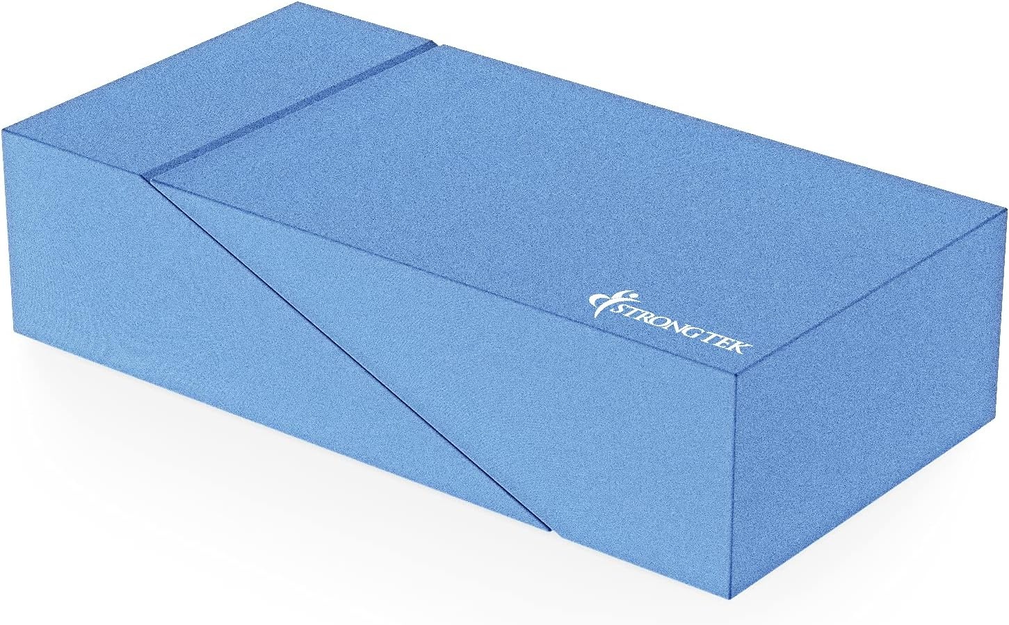 image:imageStrongTek Yoga Foam Wedge Blocks Pair Soft Wrist Wedge Supportive Foot Exercise Accessories For Balance Strength Stretch Pilates Fitness Squat Pushup Plank EVA Riser BlockBlue