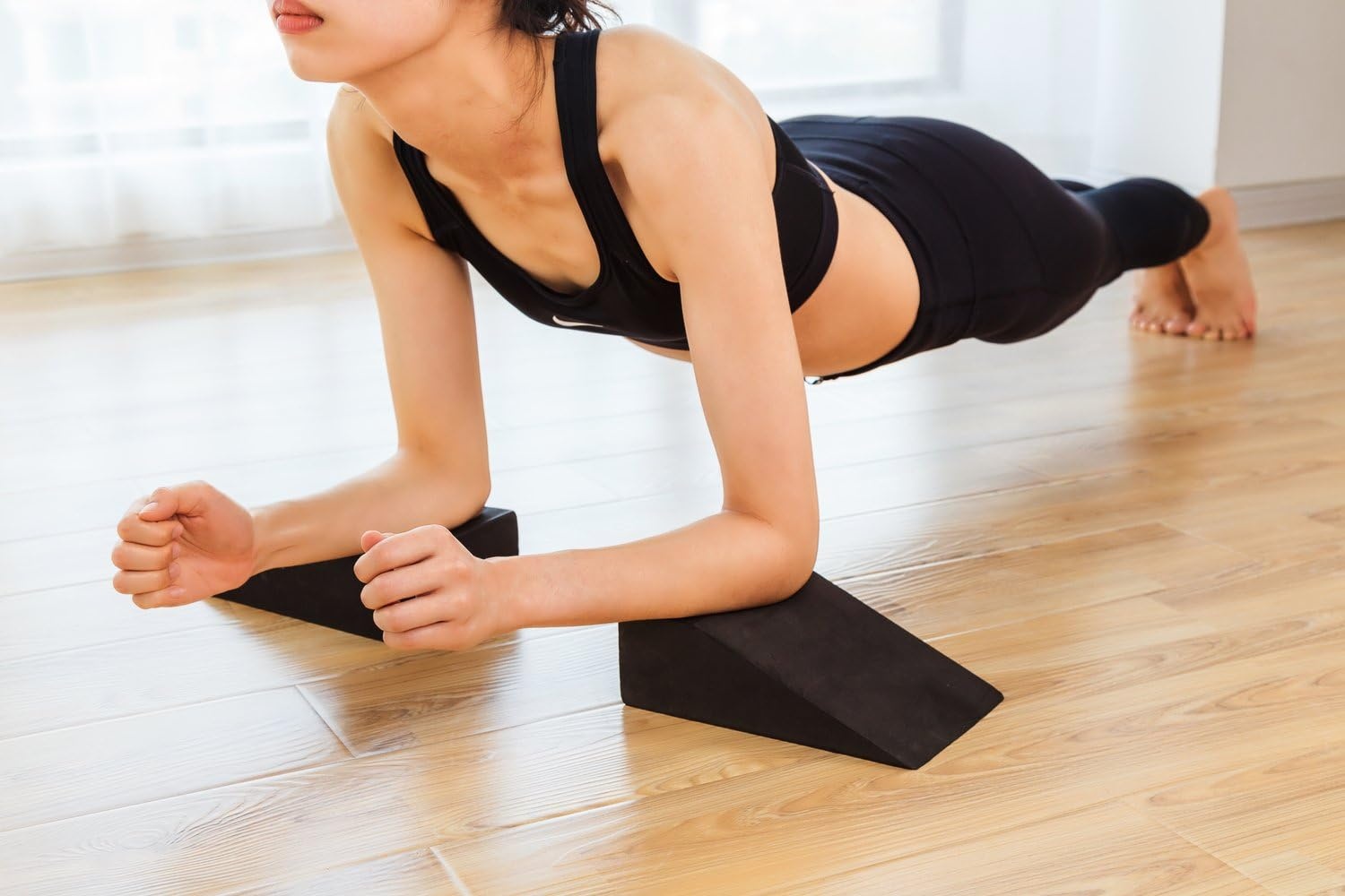 image:imageStrongTek Yoga Foam Wedge Blocks Pair Soft Wrist Wedge Supportive Foot Exercise Accessories For Balance Strength Stretch Pilates Fitness Squat Pushup Plank EVA Riser BlockBlue