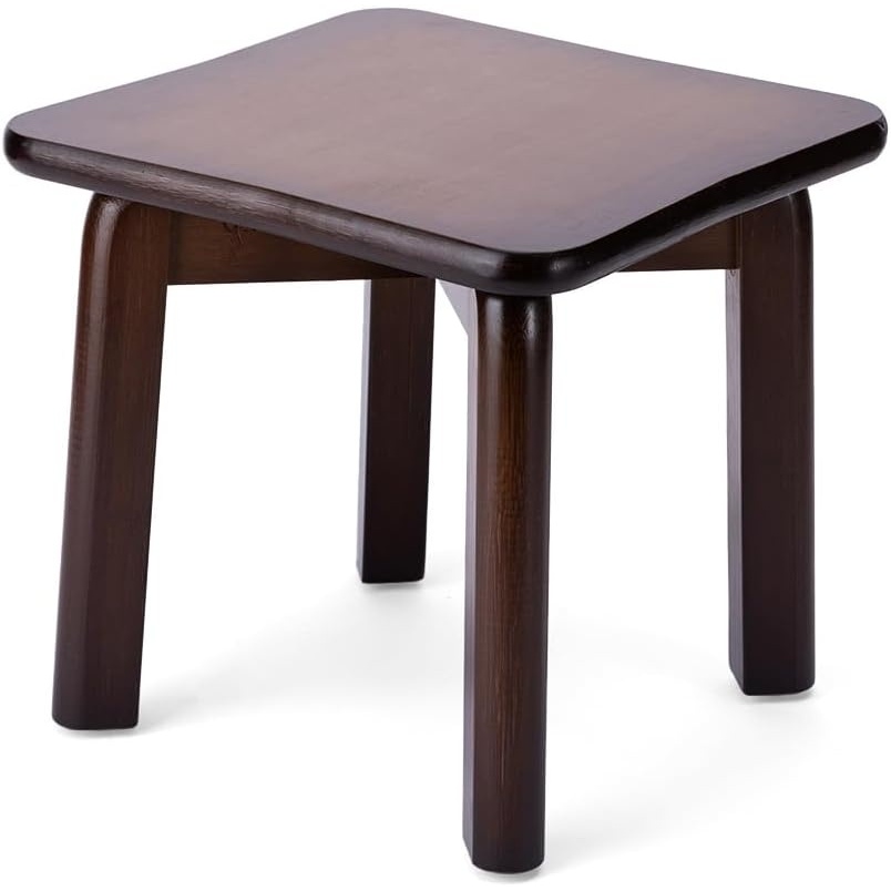 image:imageStrongTek Bamboo Step Stool for Kids and Adults Natural Material Sturdy and Versatile Short Foot Stool for Bathroom Kitchen Bedroom Compact 10inch Small Wood Stool Plant Stand BlackUpgradedwalnut