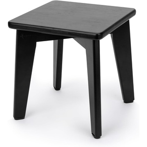 image:imageStrongTek Bamboo Step Stool for Kids and Adults Natural Material Sturdy and Versatile Short Foot Stool for Bathroom Kitchen Bedroom Compact 10inch Small Wood Stool Plant Stand BlackBlack