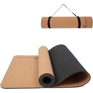 image:imageStrongTek EcoFriendly Cork Yoga Mat 7mm Thick 72x24 CorkTPE 2 lbs NonSlip Lightweight amp Cushioned Mat for Hot Yoga Pilates amp Home Fitness Durable Surface with Natural Grip and Carry StrapCorkTPE