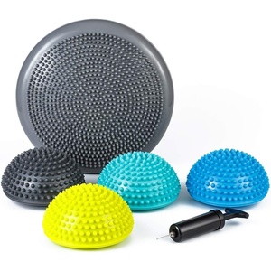 image:imageStrongTek Hedgehog Balance Pods with Hand Pump Stability Balance Trainer Dots Plus Large Balance Pad Core Body Balancing Inflatable Stepping Pads Sensory Wiggle Seats for Kids Set of 5Neutral
