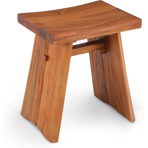 image:imageStrongTek Teak Shower Stool 18Inch Solid Teak Wood Bath Seat Bench for Bathroom Spa amp Home Ergonomic Curved Seat WaterResistant 350 lbs Capacity Stable Structure amp Smooth Finish Dark BrownNatural