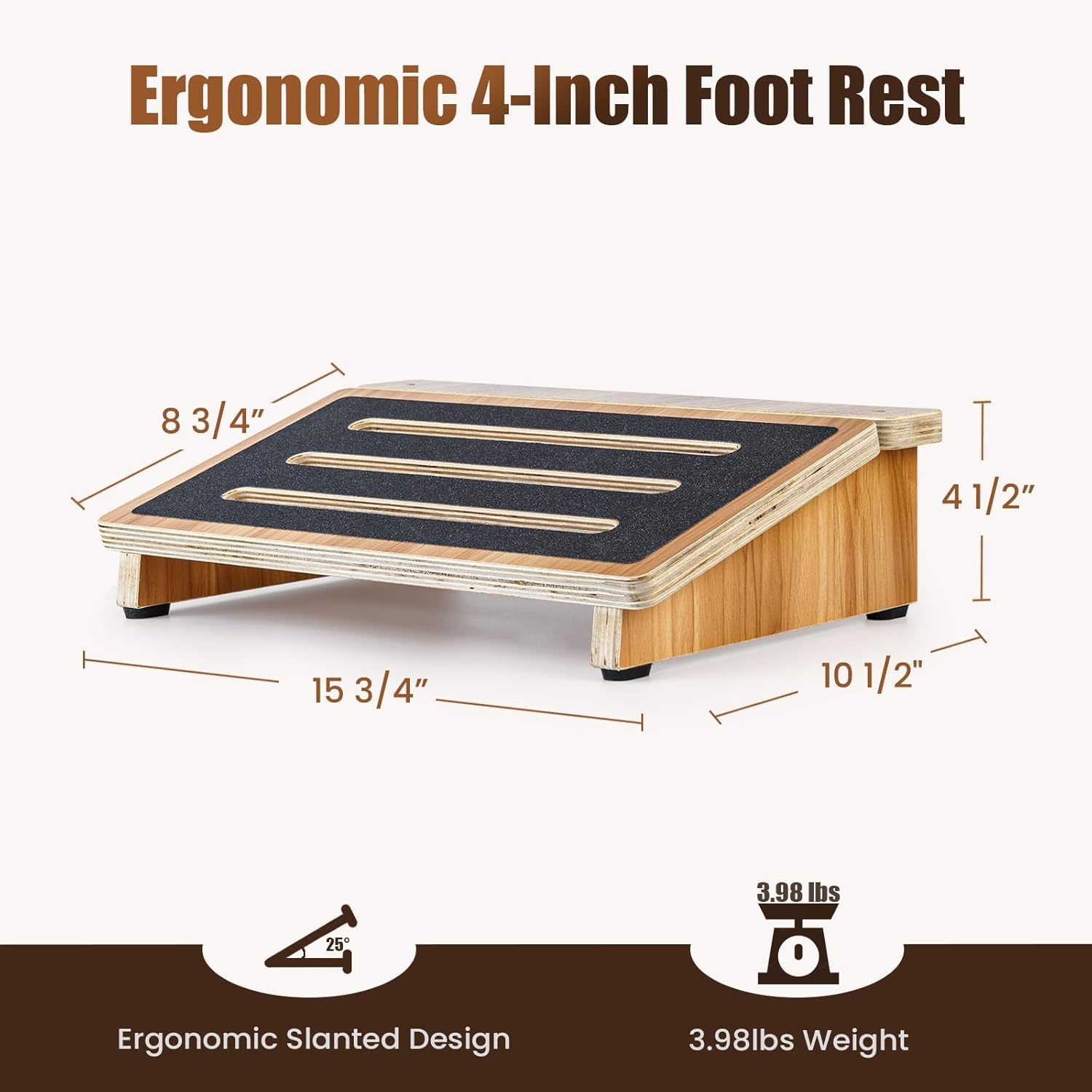 image:imageStrongTek Ergonomic Foot Rest Support Under Desk Footrest NonSlip Foot Stool 4 High Improve Posture Reduce Fatigue amp Pain 300lbs Capacity Ideal for Office amp Gaming Enhance Health and Comfort