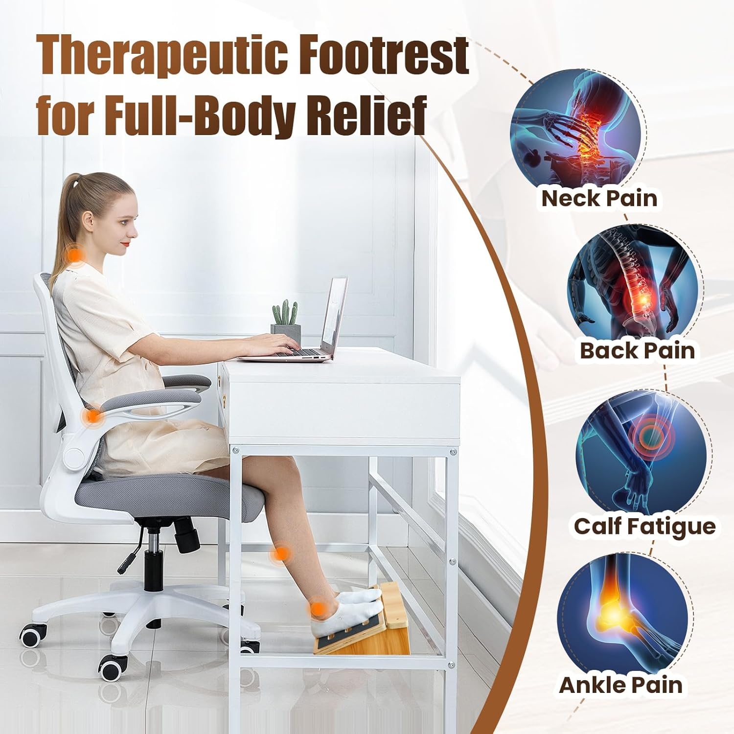 image:imageStrongTek Ergonomic Foot Rest Support Under Desk Footrest NonSlip Foot Stool 4 High Improve Posture Reduce Fatigue amp Pain 300lbs Capacity Ideal for Office amp Gaming Enhance Health and Comfort