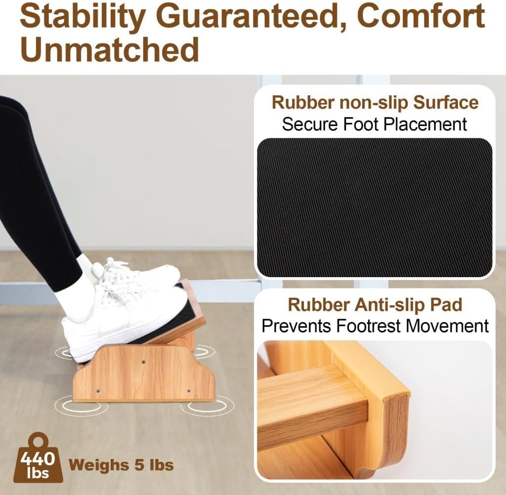 image:imageStrongTek Ergonomic Rocking Foot Rest for Under Desk Adjustable Foot Stool with NonSlip Surface Three Positions for Comfort amp Stability Enhances Posture amp Circulation Ideal for Office amp Home Use