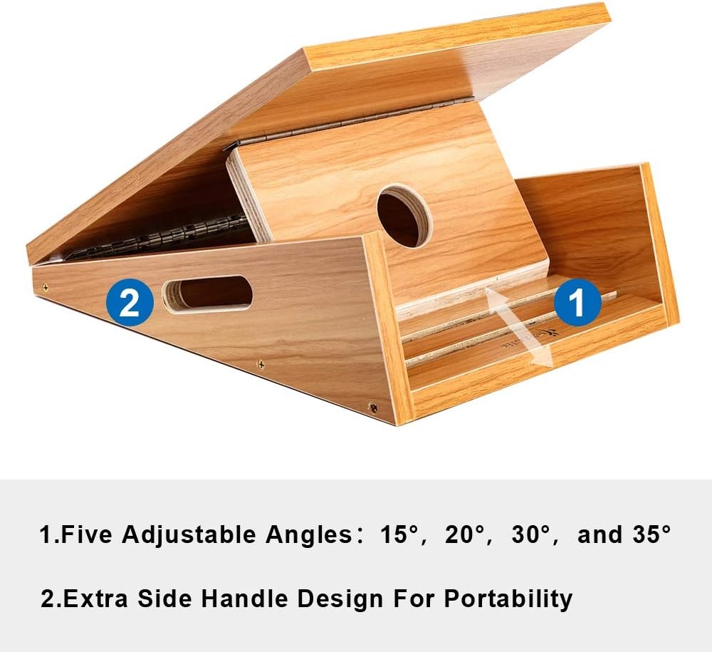 image:imageStrongTek Professional Wooden Slant Board Adjustable Incline Board and Calf Stretcher Stretch Board Extra SideHandle Design for Portability FullCoverageExtraLarge