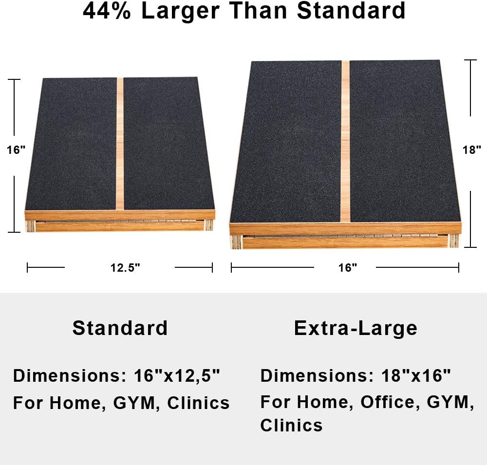 image:imageStrongTek Professional Wooden Slant Board Adjustable Incline Board and Calf Stretcher Stretch Board Extra SideHandle Design for Portability FullCoverageExtraLarge