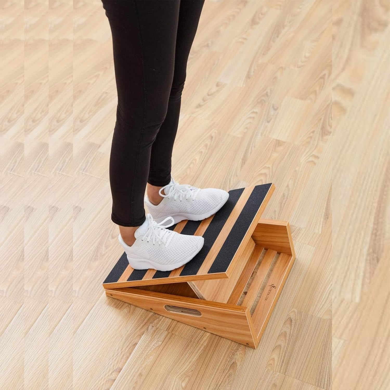 image:imageStrongTek Professional Wooden Slant Board Adjustable Incline Board and Calf Stretcher Stretch Board Extra SideHandle Design for Portability FullCoveragePartialcoverage