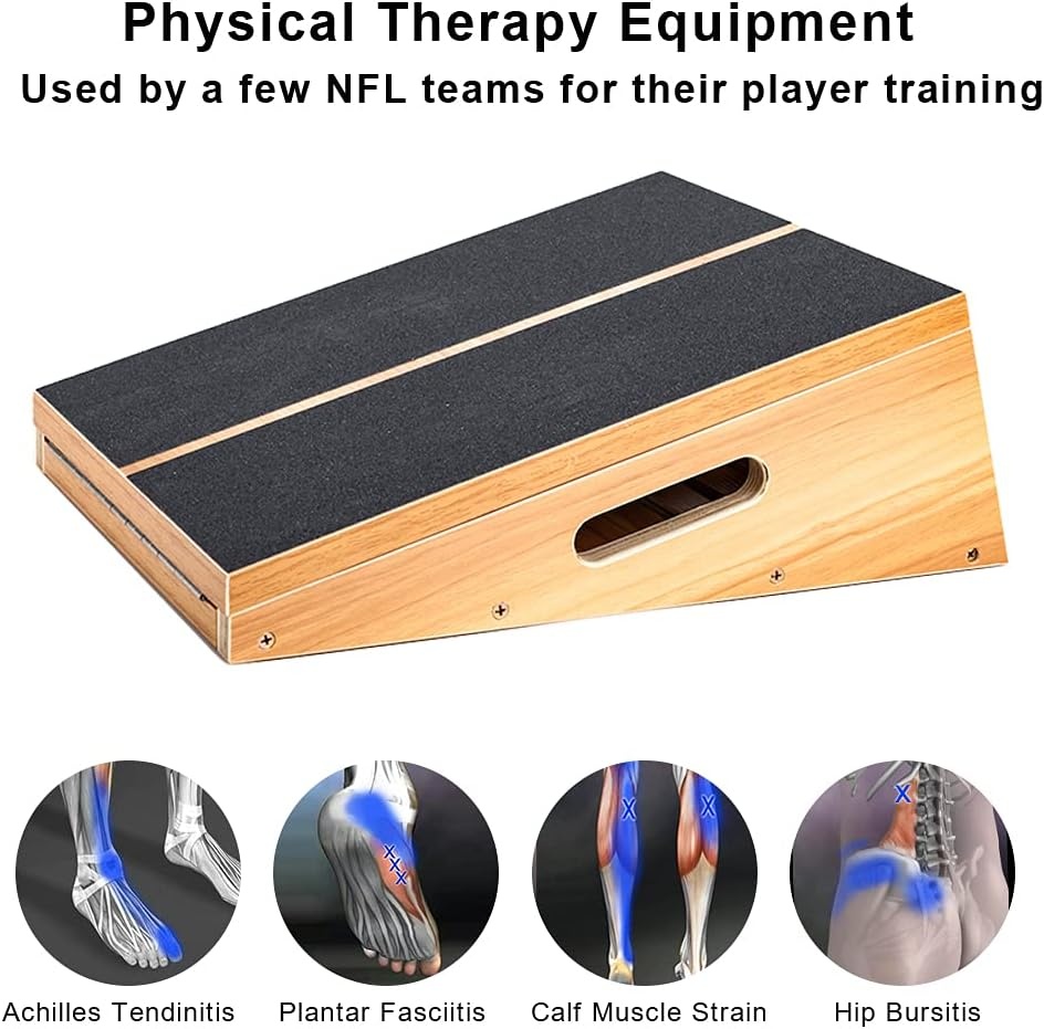 image:imageStrongTek Professional Wooden Slant Board Adjustable Incline Board and Calf Stretcher Stretch Board Extra SideHandle Design for Portability FullCoverageExtraLarge