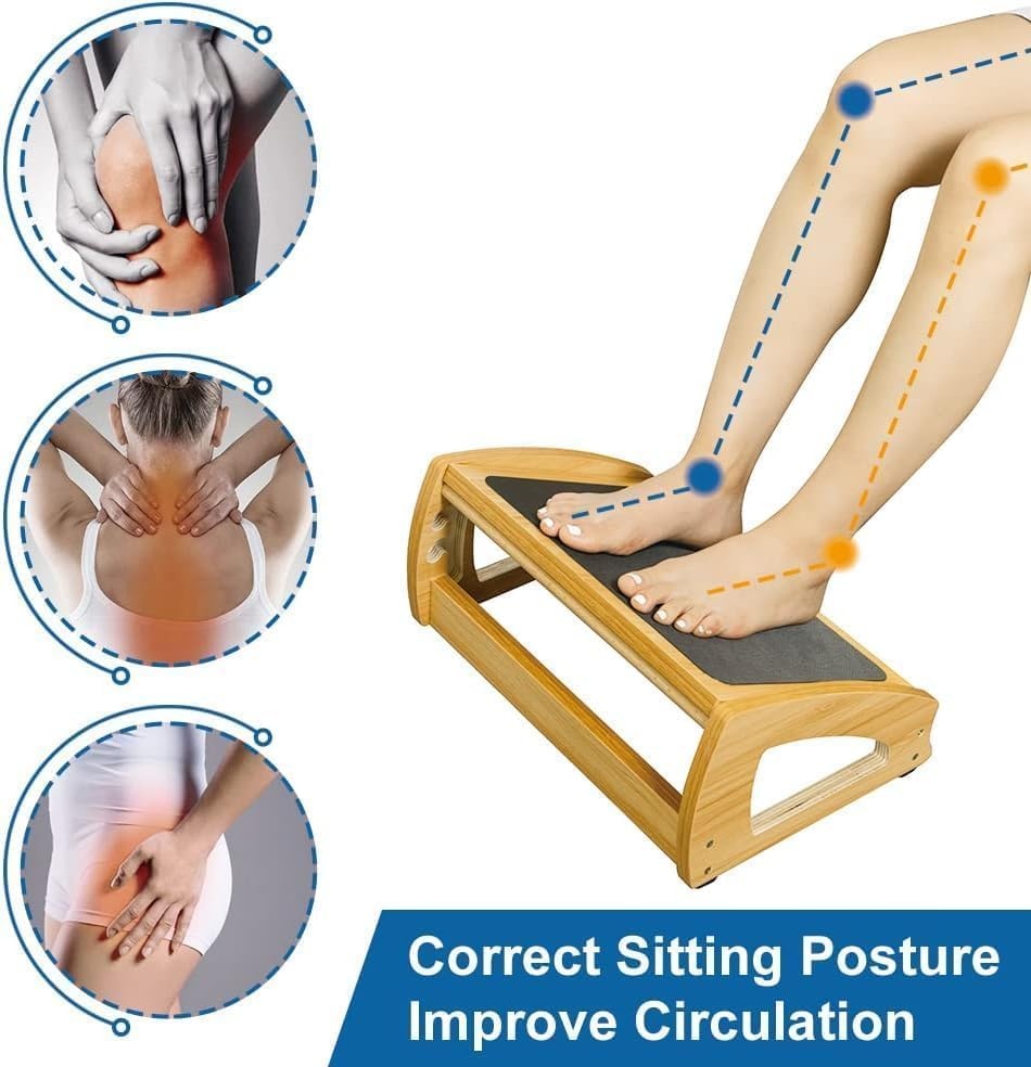 image:imageStrongTek Wood Ergonomic Footrest 4Angle Adjustable Foot Stool for Desk Office Footrest AntiSlip Foot Stand for Under Desk Enhances Posture Promotes Blood Circulation Easy Assembly EspressoNatural