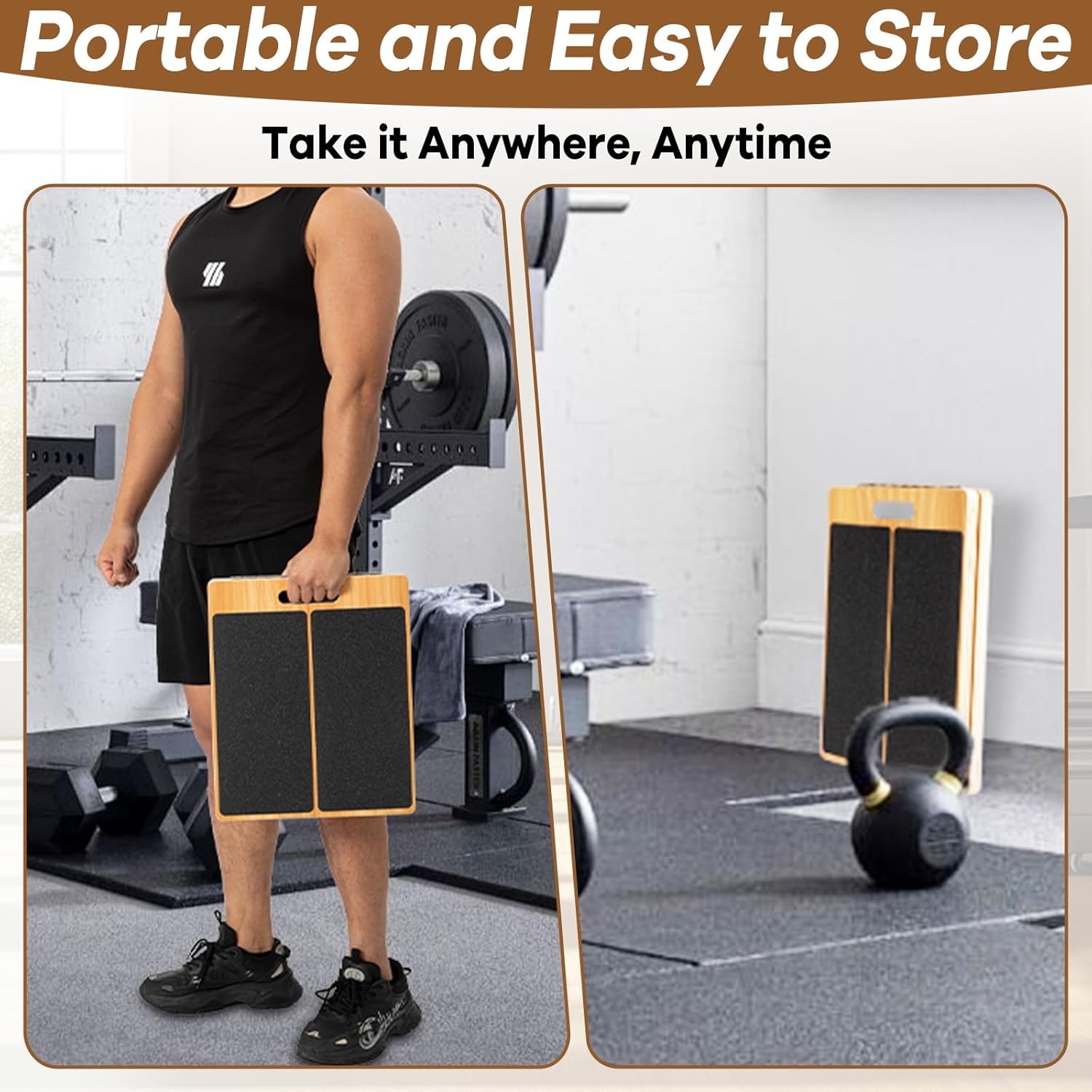 image:imageStrongTek 13 Large Yoga Foam Wedges Pair amp Adjustable Wooden Slant Board Bundle Ideal for Calf Stretch Physical Therapy and Stability Exercises