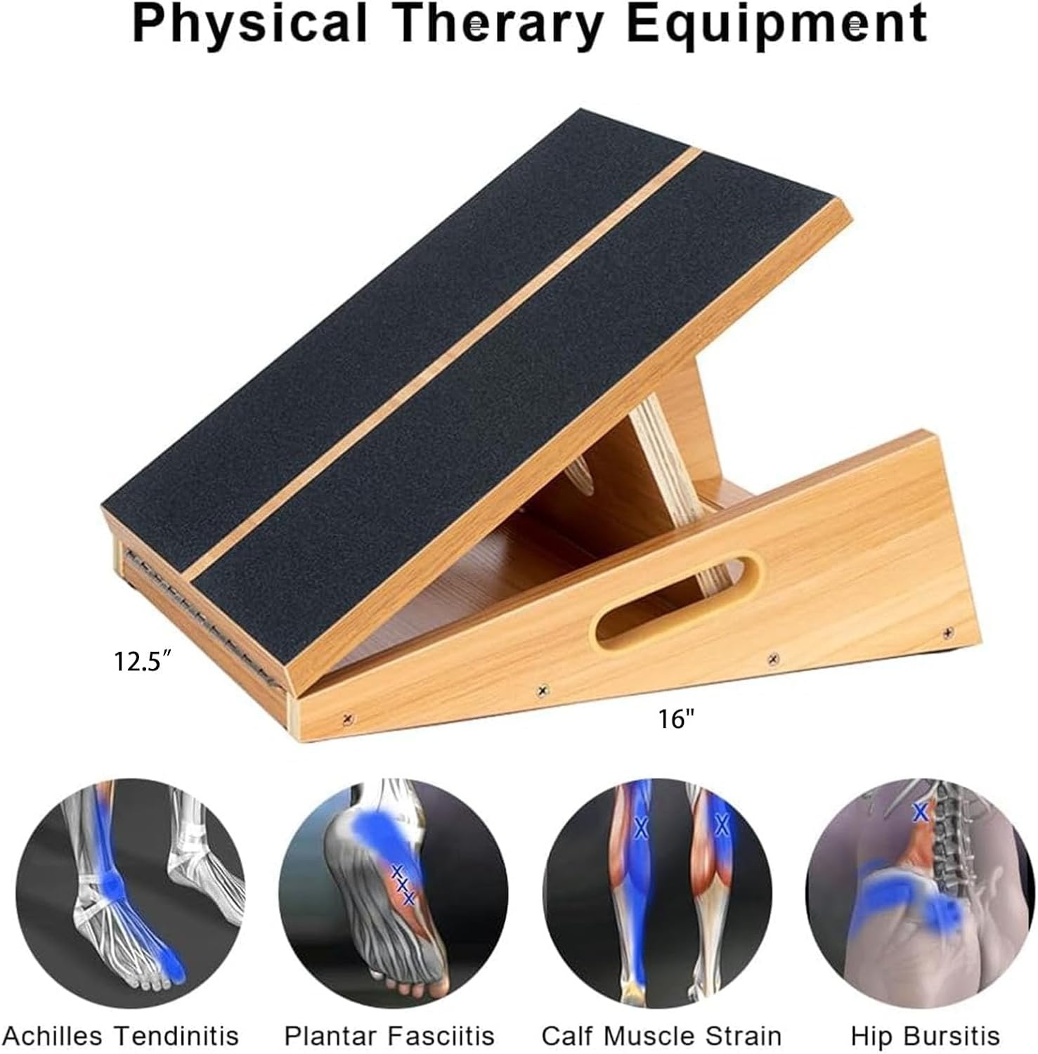 image:imageStrongTek Balance amp Stretch Kit Foam Stability Pad Adjustable Wooden Slant Board for Rehab amp Mobility