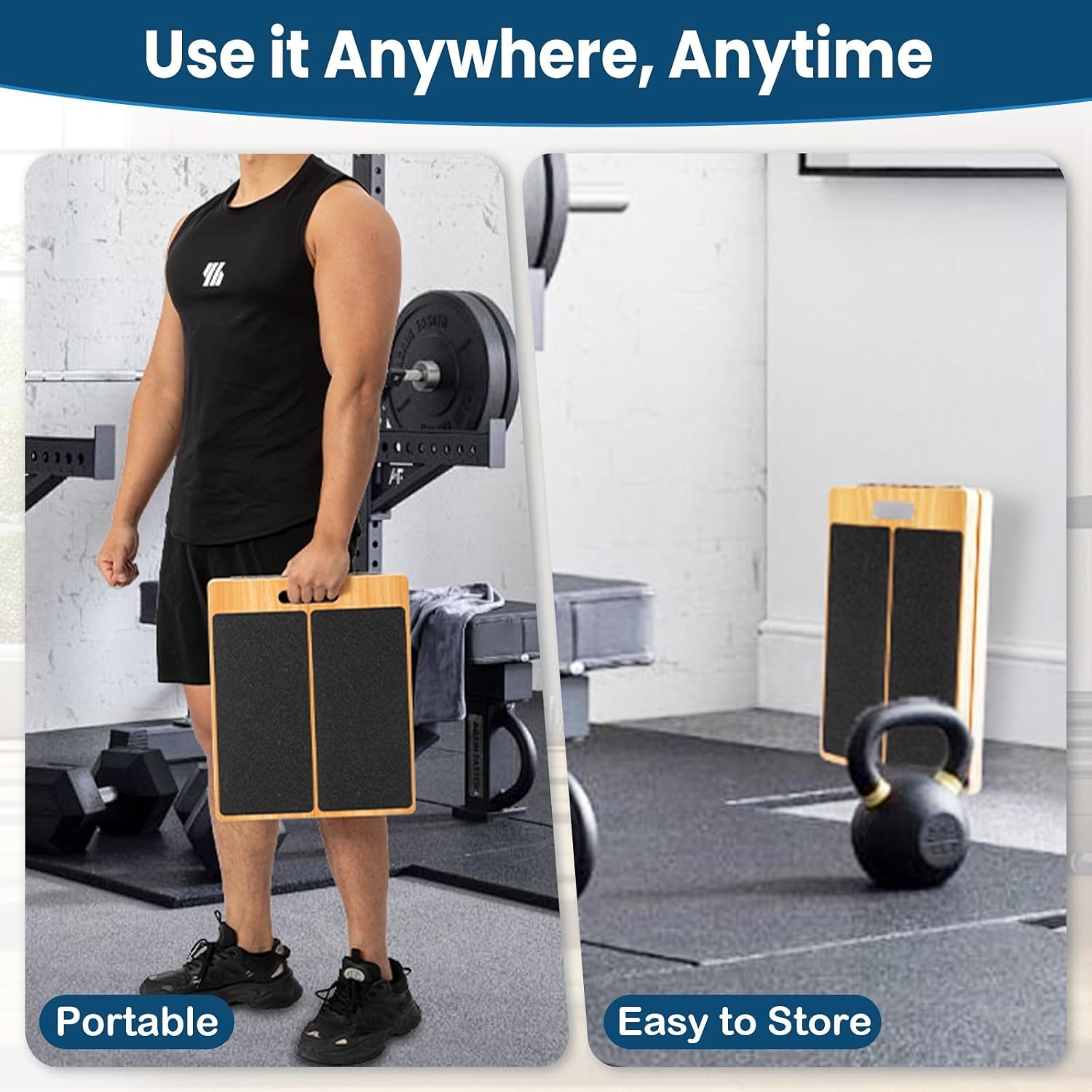image:imageStrongTek Calf Stretch amp Balance Kit 2 Foam Pads Portable Wood Slant Board