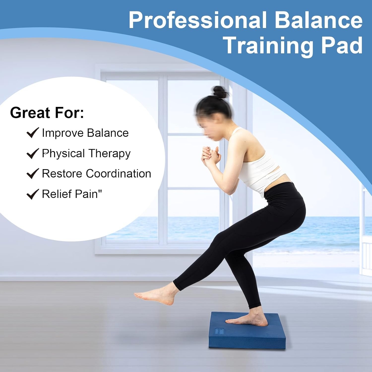 image:imageStrongTek Calf Stretch amp Balance Kit 2 Foam Pads Portable Wood Slant Board
