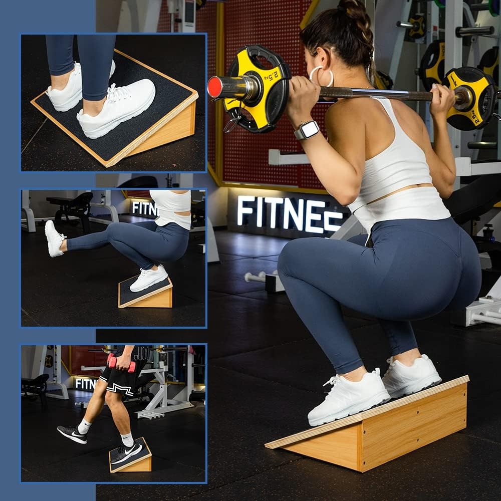 image:imageStrongTek Slant Board amp Balance Pad Set Fixed 25 Stretch Board Foam Stability Pads for Squats Rehab and Mobility Training