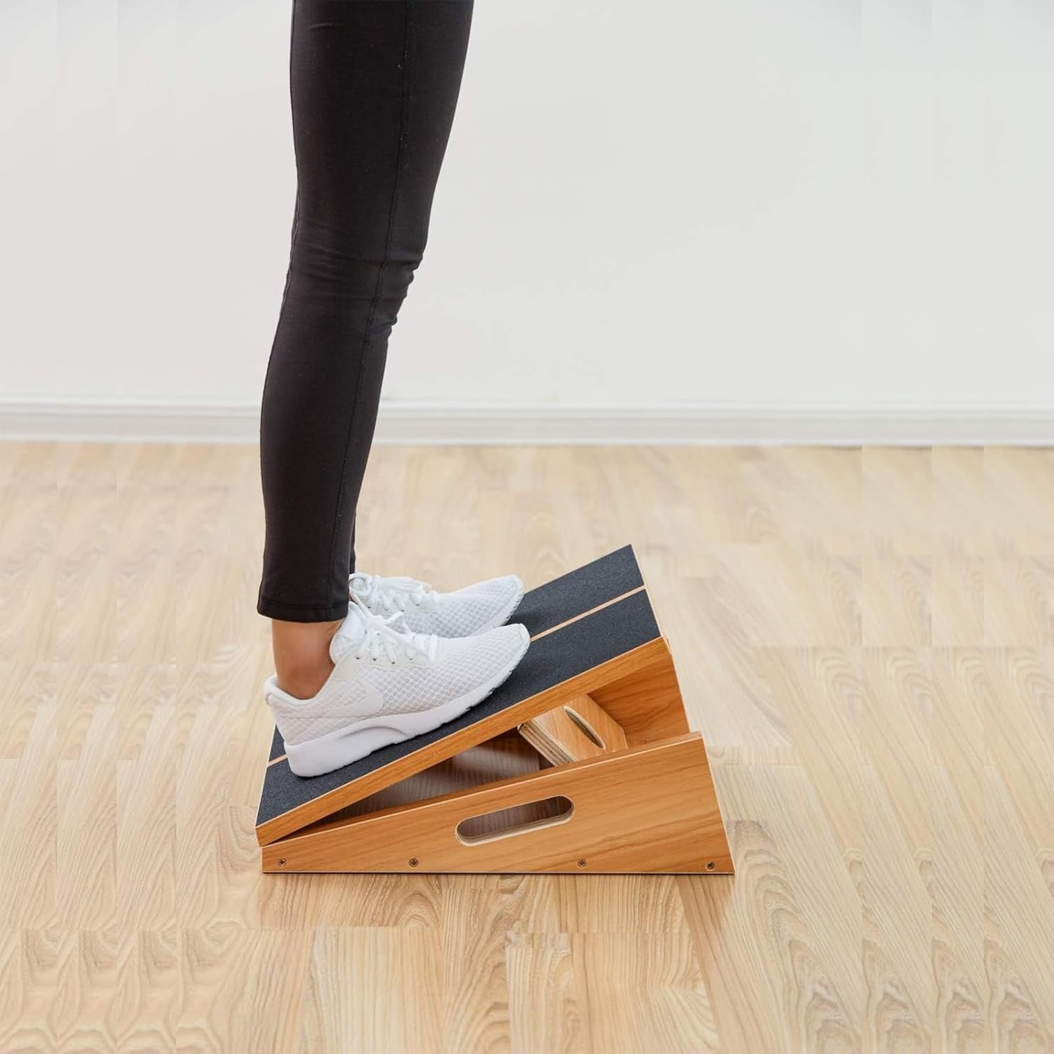 image:imageStrongTek Slant Board and Plantar Fasciitis Stretcher Set Adjustable Wooden Incline Board amp HighDensity Foam Foot Relief Pad