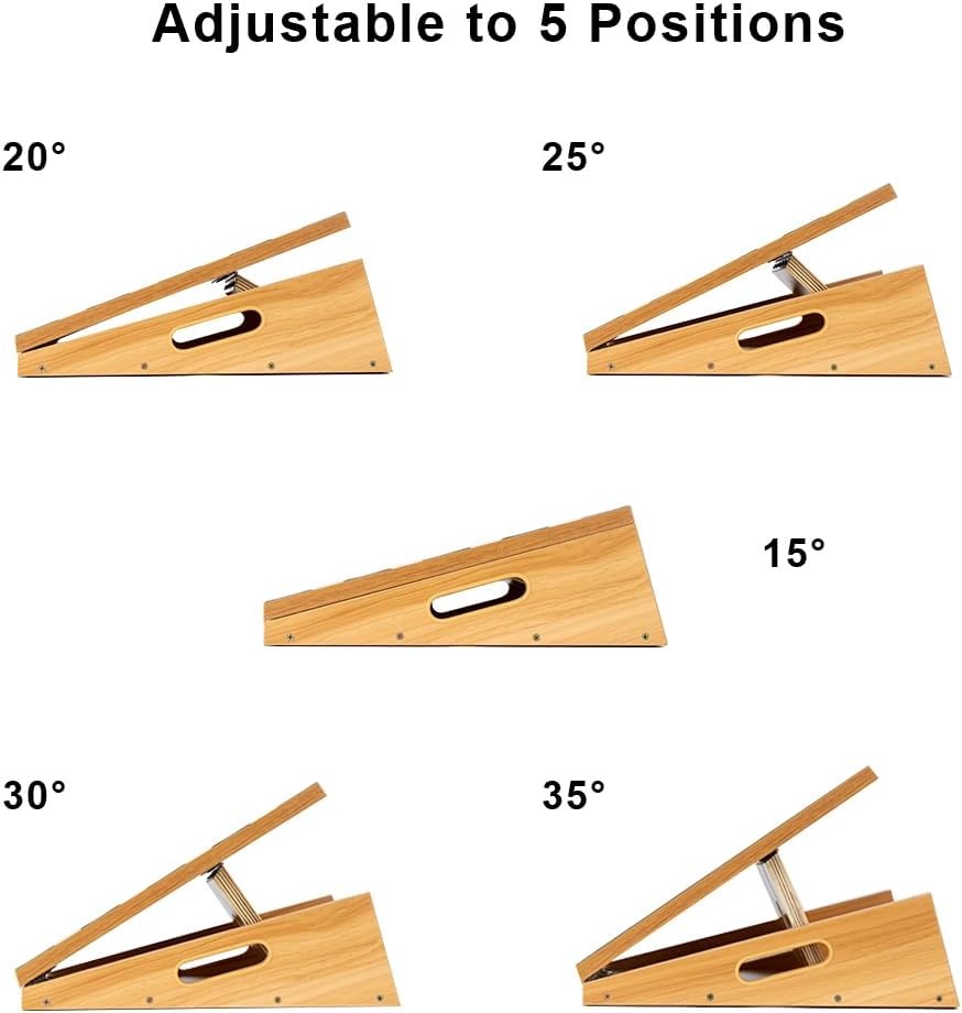 image:imageStrongTek Wooden Slant Board Set HeavyDuty 25 Fixed Incline Board amp Adjustable Incline Calf Stretch Board for Squats Ankle Rehab and Flexibility Training