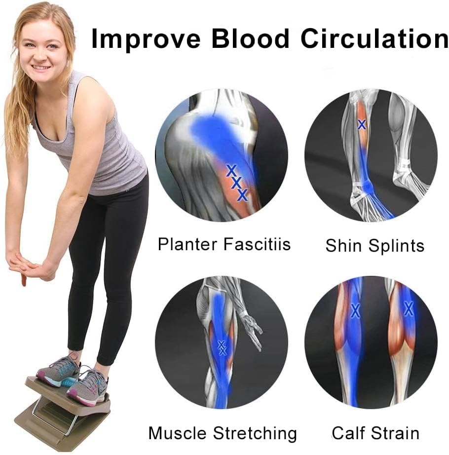 image:imageStrongTek Wooden amp Plastic Slant Board Bundle 5Angle and 4Angle Adjustable NonSlip 350 lbs Capacity Ideal for Stretching Physical Therapy and Plantar Fasciitis Relief